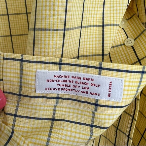 Brooks Brothers Large Mens Short Sleeve Plaid Oxford Button Front Shirt Non Iron - Picture 5 of 5
